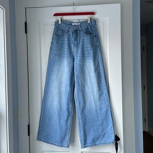 Bareline Denim Light Blue Wide Leg Jeans, Men’s S